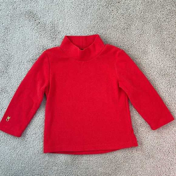 Dudley Stephens Toddler Turtleneck in Terry Fleece (Red) - 4T - Picture 1 of 3